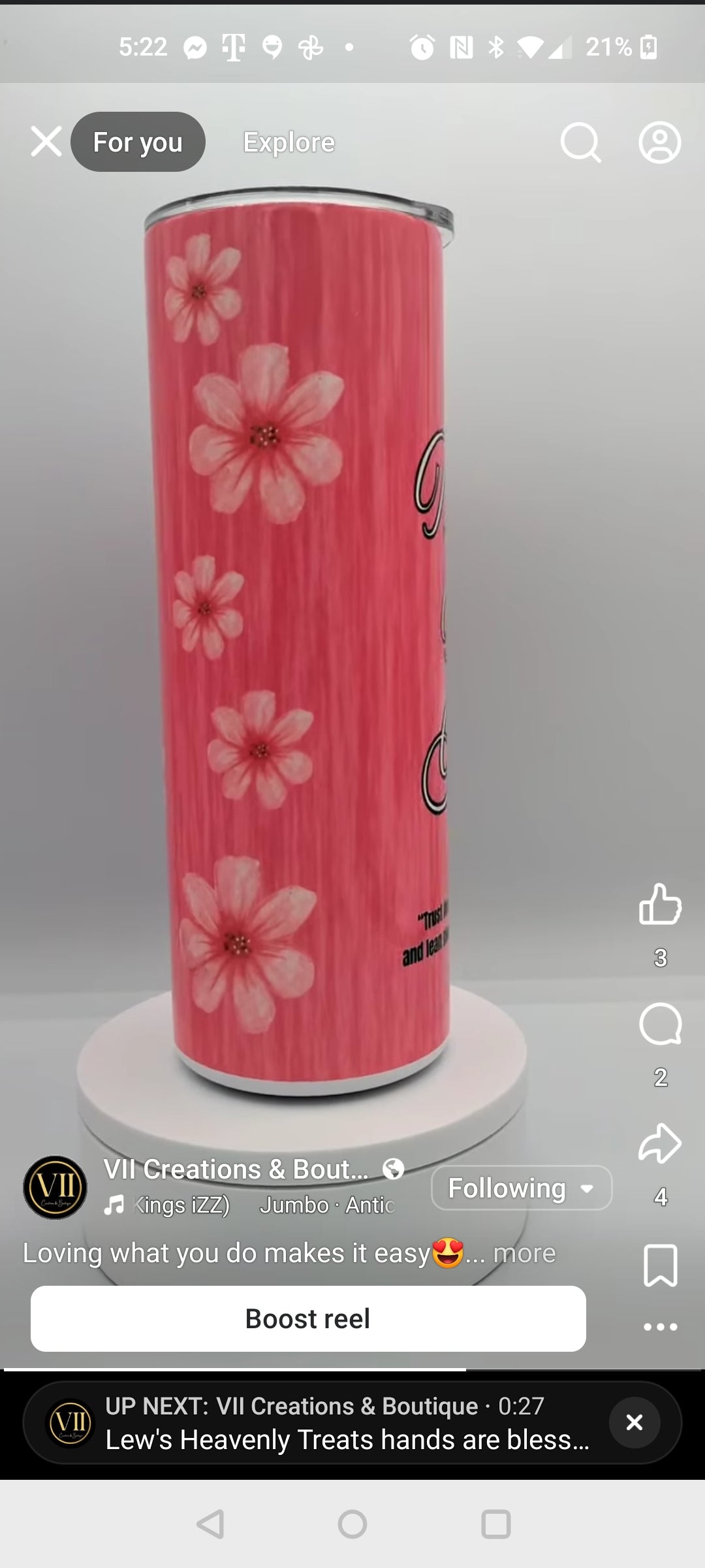 Nothing But God (Pink) Tumbler