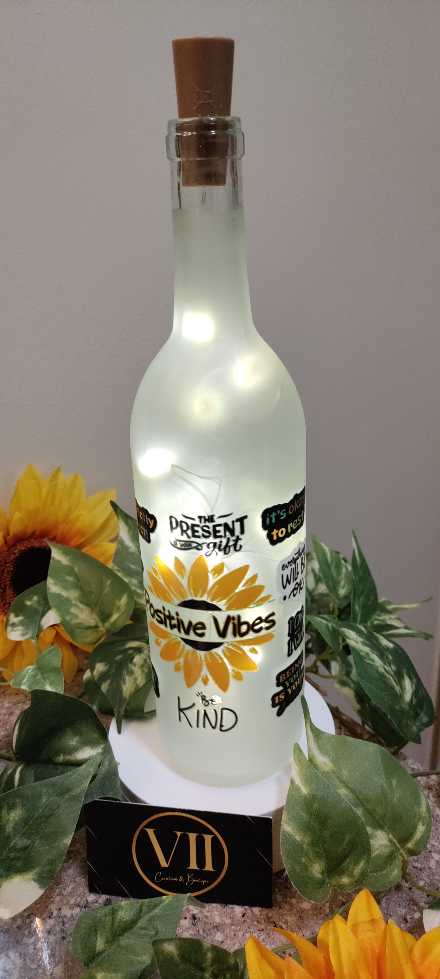 Positive Affirmations Wine Bottle