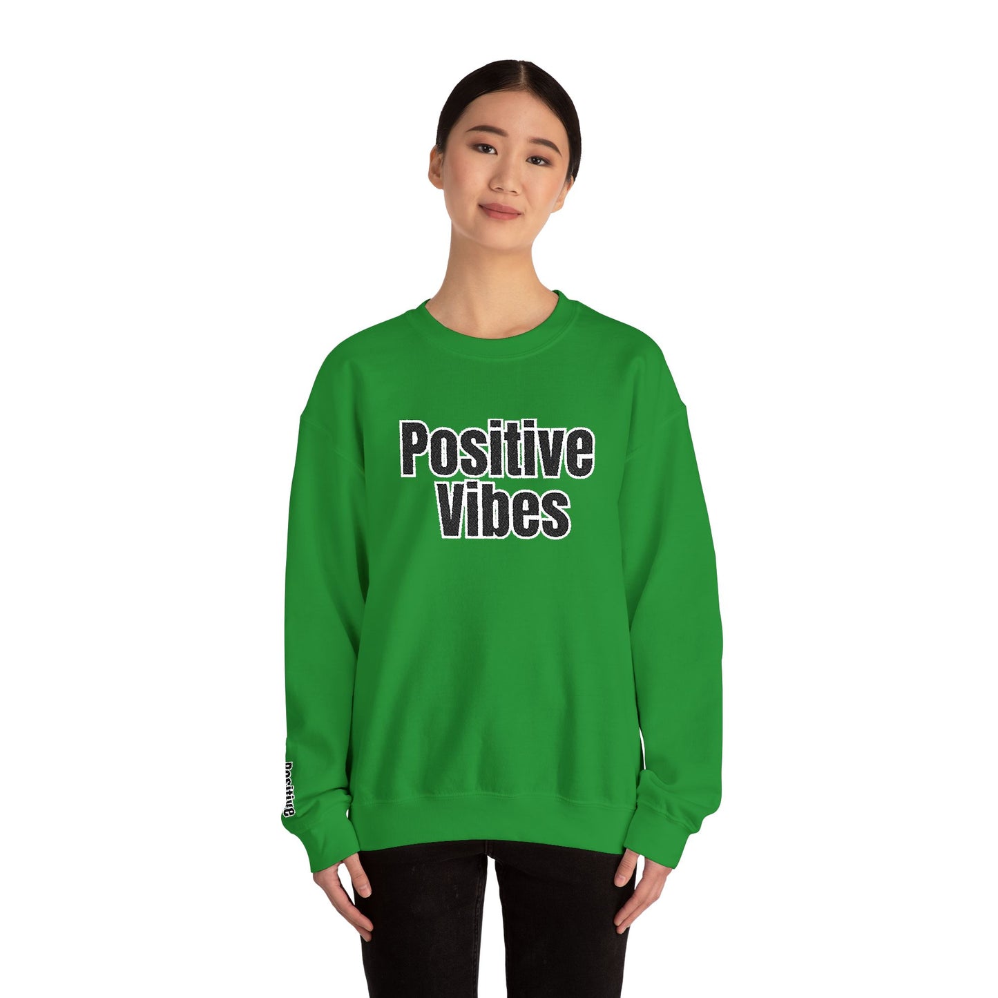 Positive Vibes Crewneck Sweatshirt | Casual Comfort, Gift for Friends, Inspirational Apparel, Relaxed Style, Everyday Wear