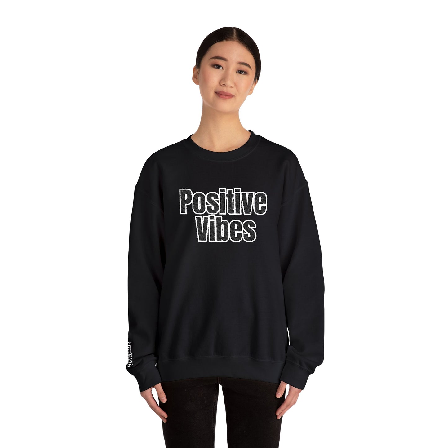 Positive Vibes Crewneck Sweatshirt | Casual Comfort, Gift for Friends, Inspirational Apparel, Relaxed Style, Everyday Wear