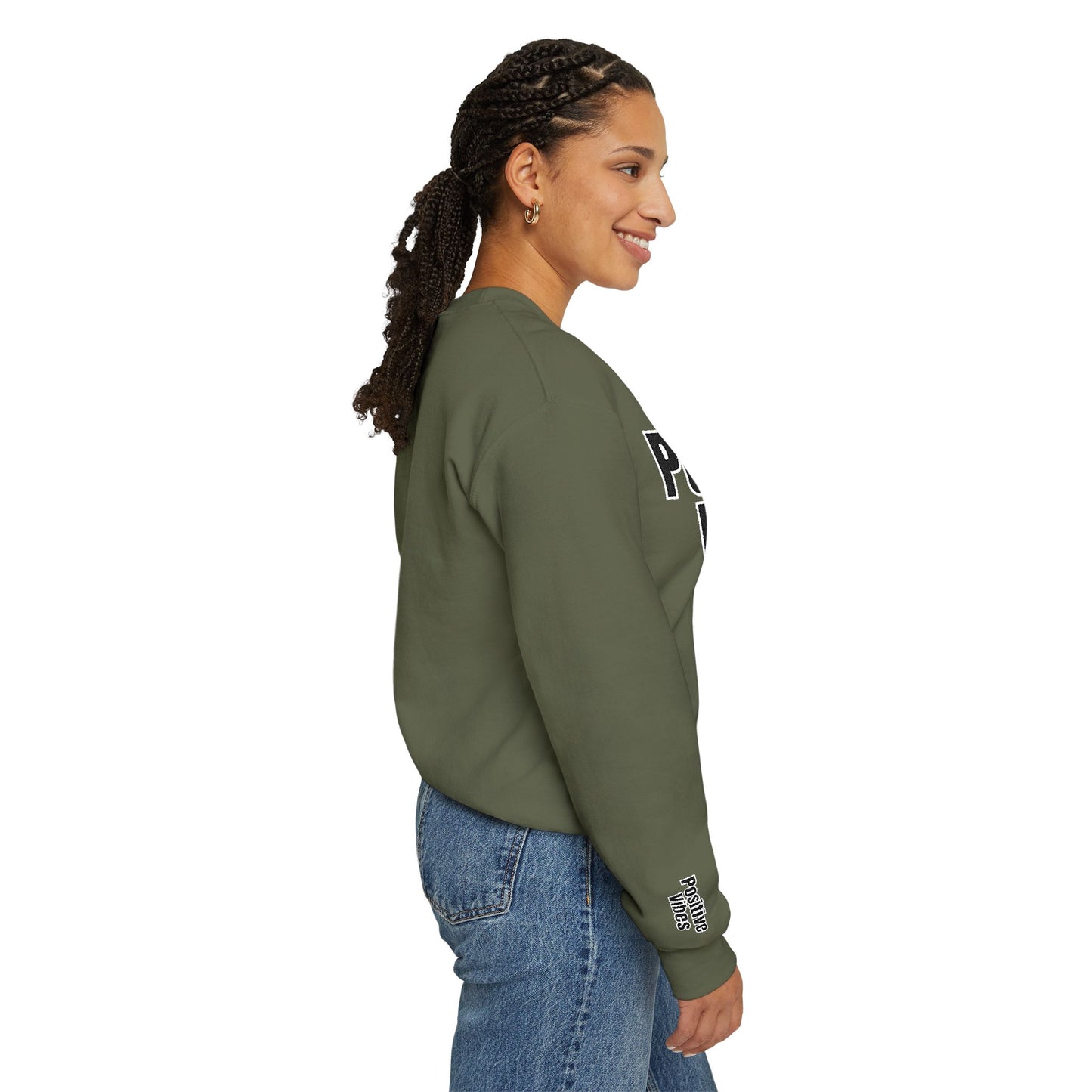 Positive Vibes Crewneck Sweatshirt | Casual Comfort, Gift for Friends, Inspirational Apparel, Relaxed Style, Everyday Wear