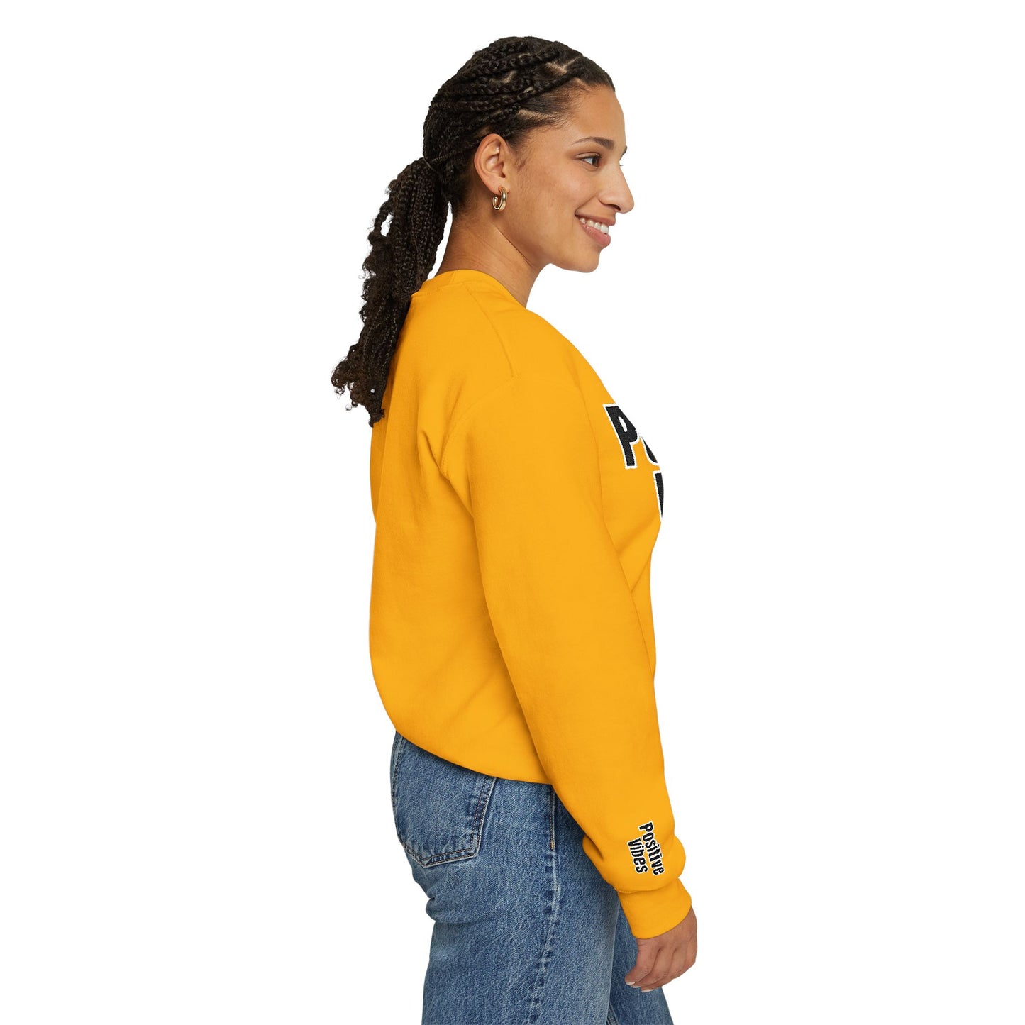 Positive Vibes Crewneck Sweatshirt | Casual Comfort, Gift for Friends, Inspirational Apparel, Relaxed Style, Everyday Wear