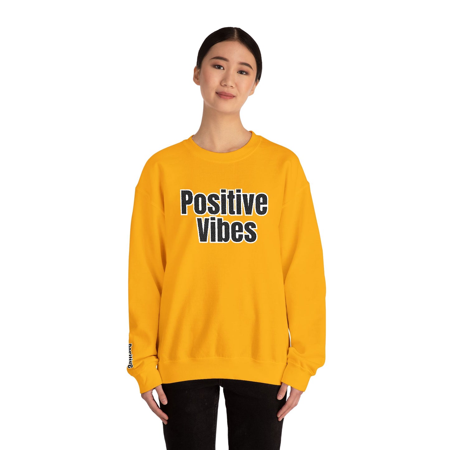 Positive Vibes Crewneck Sweatshirt | Casual Comfort, Gift for Friends, Inspirational Apparel, Relaxed Style, Everyday Wear