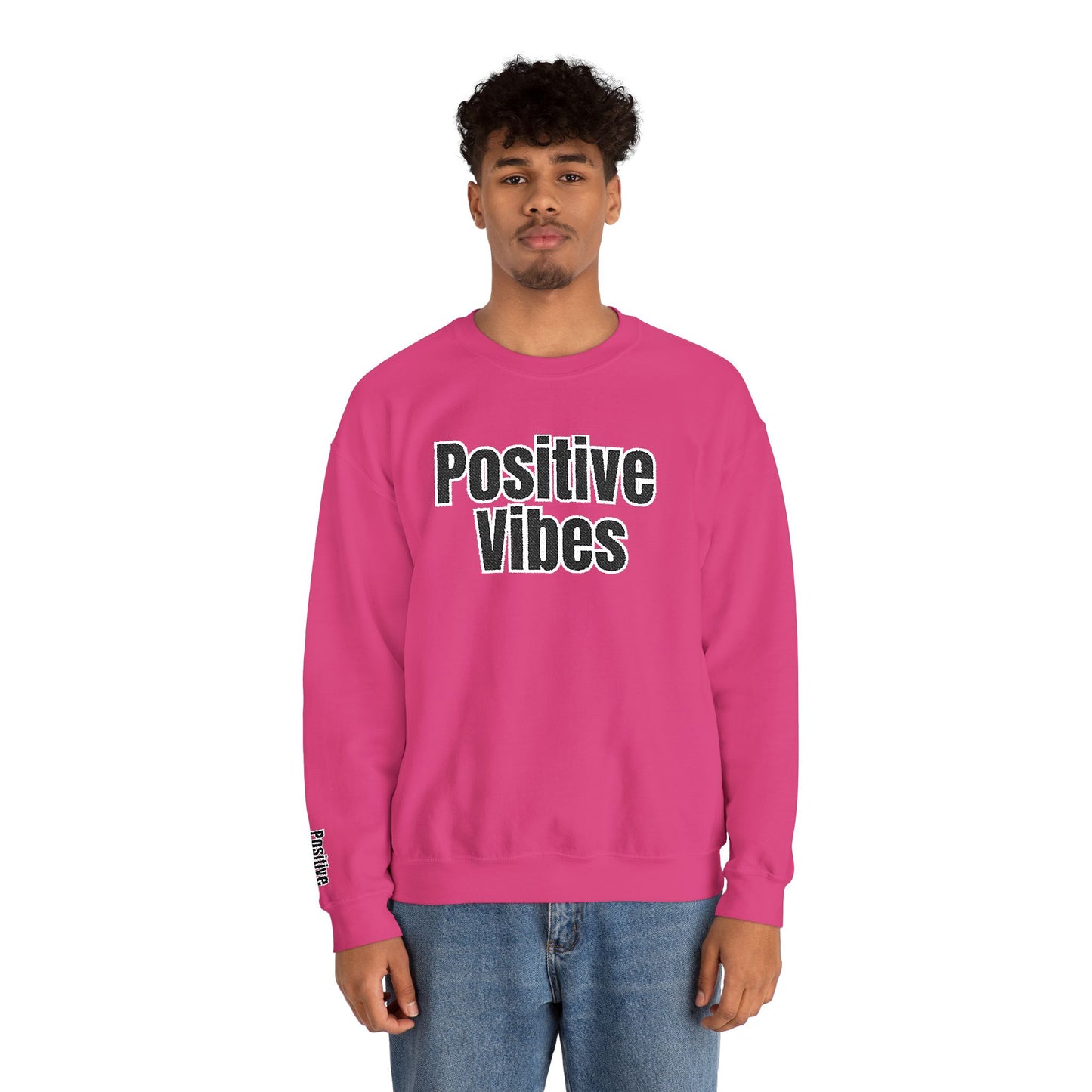 Positive Vibes Crewneck Sweatshirt | Casual Comfort, Gift for Friends, Inspirational Apparel, Relaxed Style, Everyday Wear