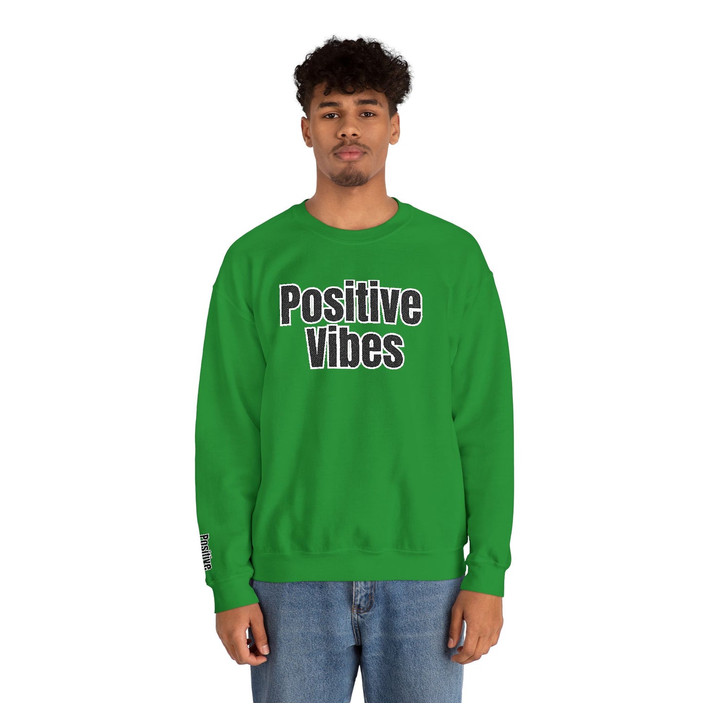 Positive Vibes Crewneck Sweatshirt | Casual Comfort, Gift for Friends, Inspirational Apparel, Relaxed Style, Everyday Wear