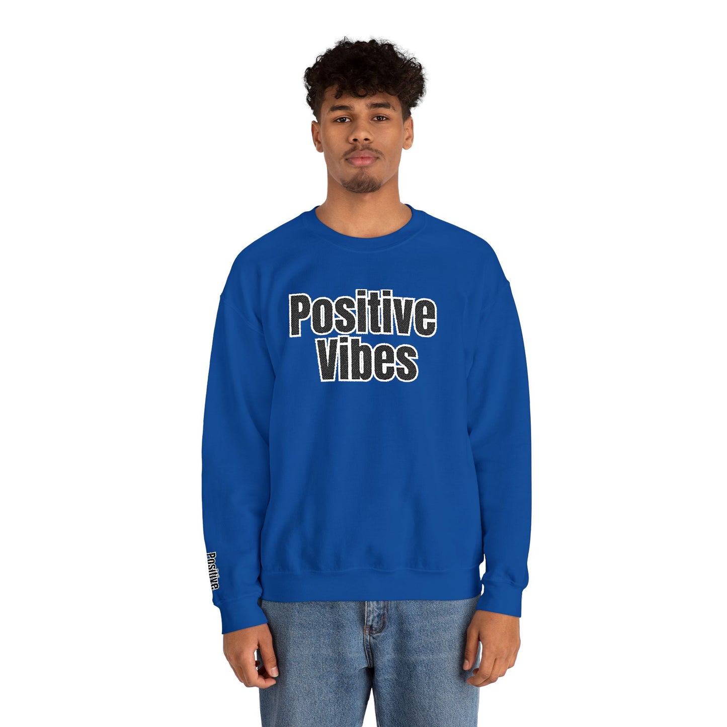 Positive Vibes Crewneck Sweatshirt | Casual Comfort, Gift for Friends, Inspirational Apparel, Relaxed Style, Everyday Wear