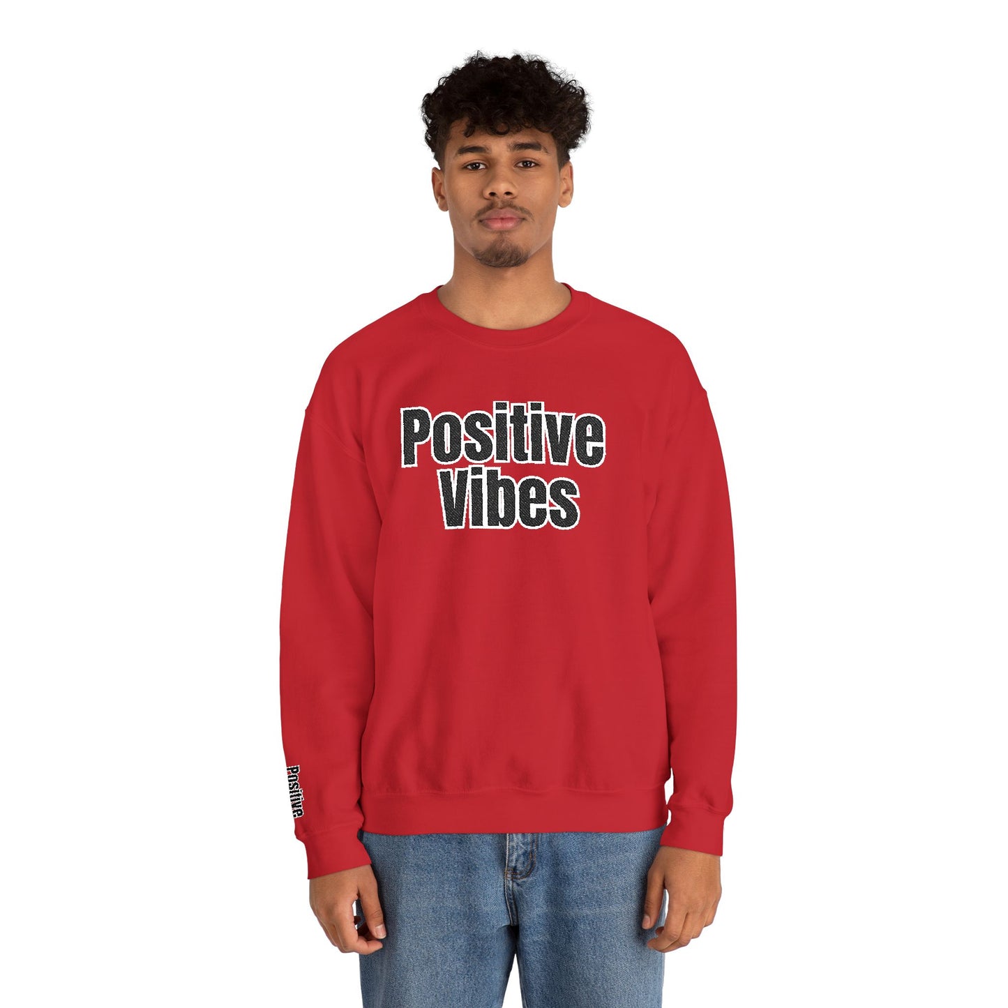 Positive Vibes Crewneck Sweatshirt | Casual Comfort, Gift for Friends, Inspirational Apparel, Relaxed Style, Everyday Wear