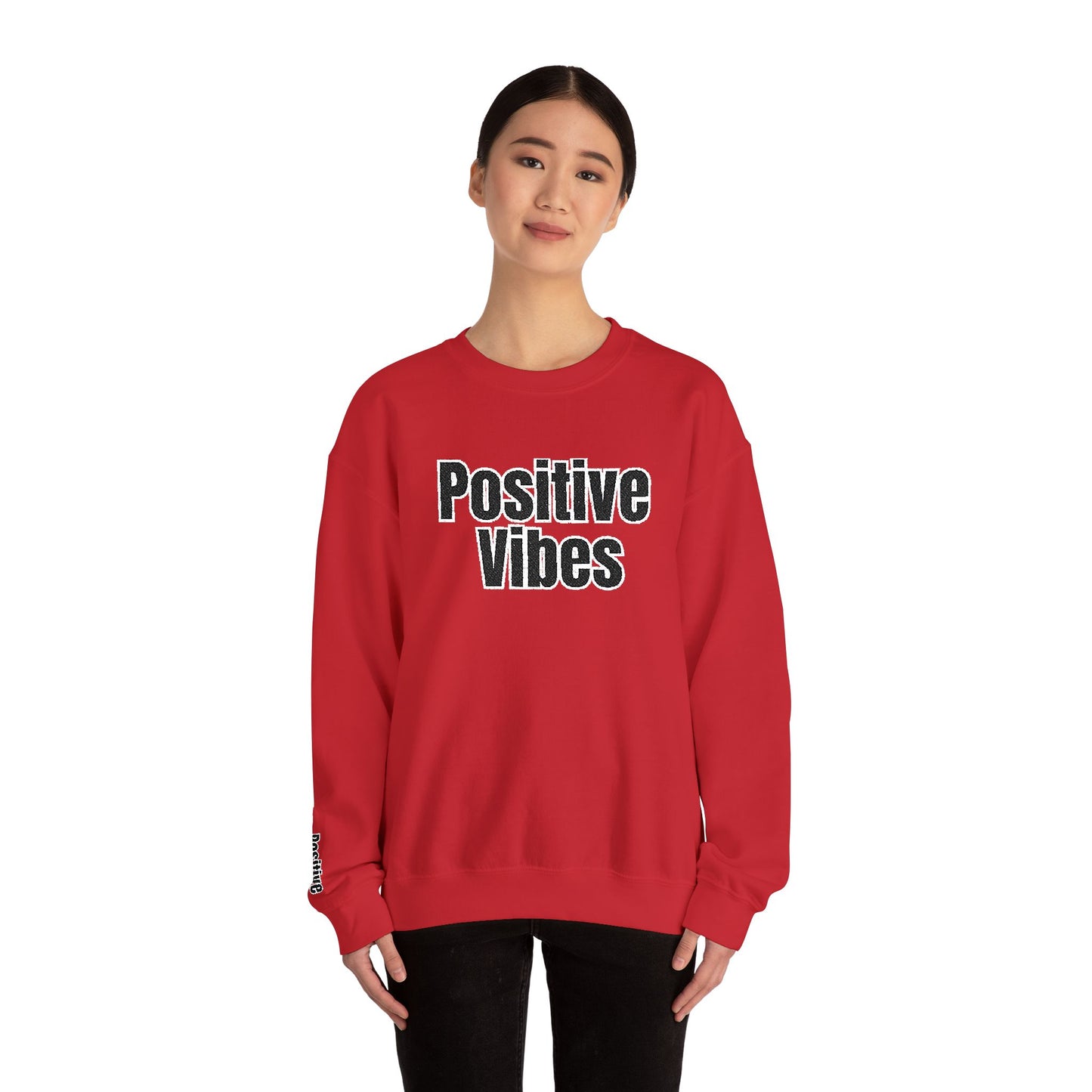 Positive Vibes Crewneck Sweatshirt | Casual Comfort, Gift for Friends, Inspirational Apparel, Relaxed Style, Everyday Wear