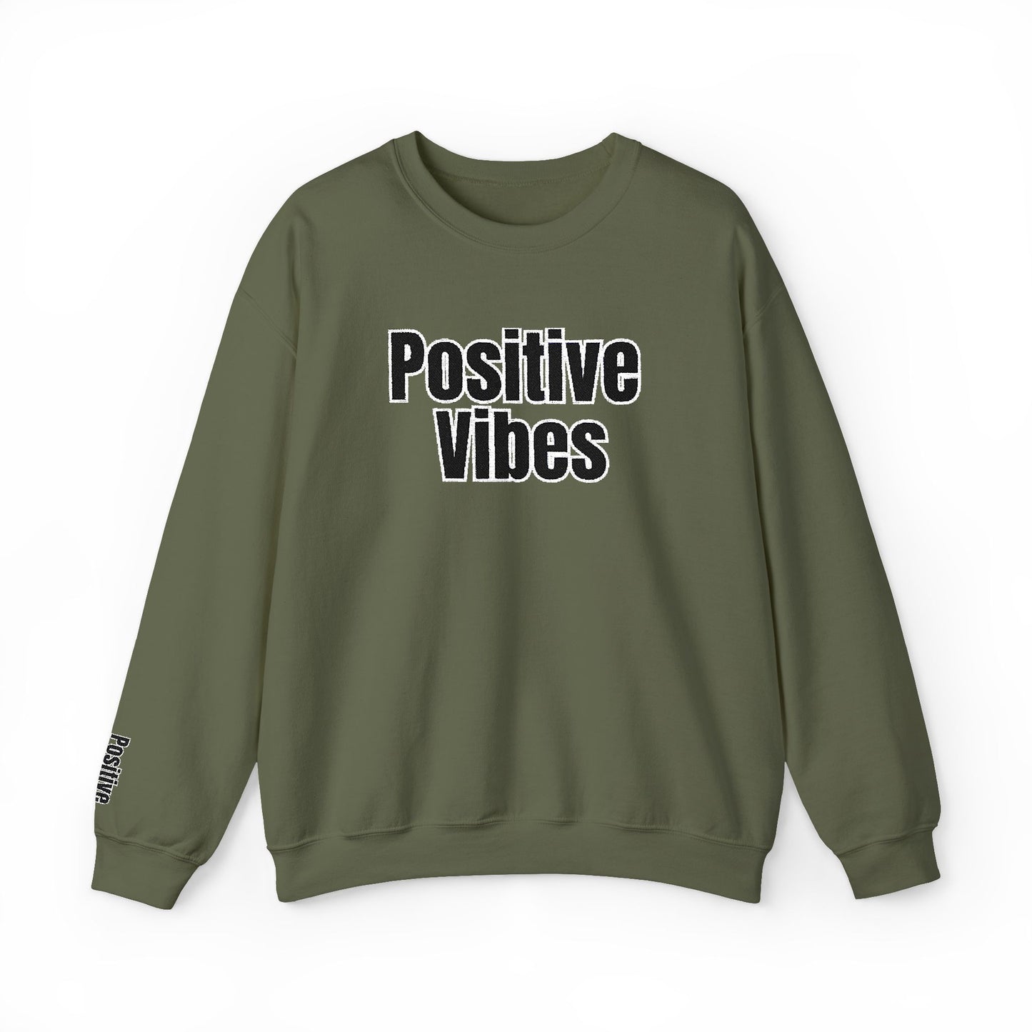 Positive Vibes Crewneck Sweatshirt | Casual Comfort, Gift for Friends, Inspirational Apparel, Relaxed Style, Everyday Wear