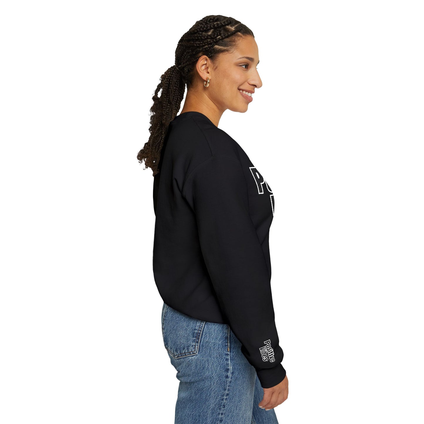 Positive Vibes Crewneck Sweatshirt | Casual Comfort, Gift for Friends, Inspirational Apparel, Relaxed Style, Everyday Wear