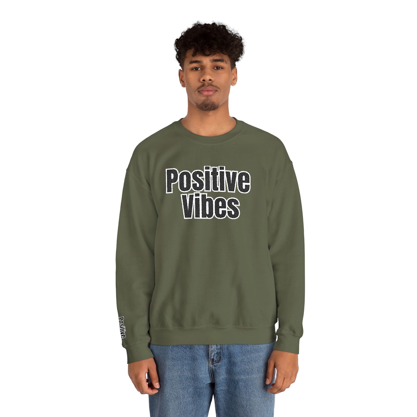 Positive Vibes Crewneck Sweatshirt | Casual Comfort, Gift for Friends, Inspirational Apparel, Relaxed Style, Everyday Wear