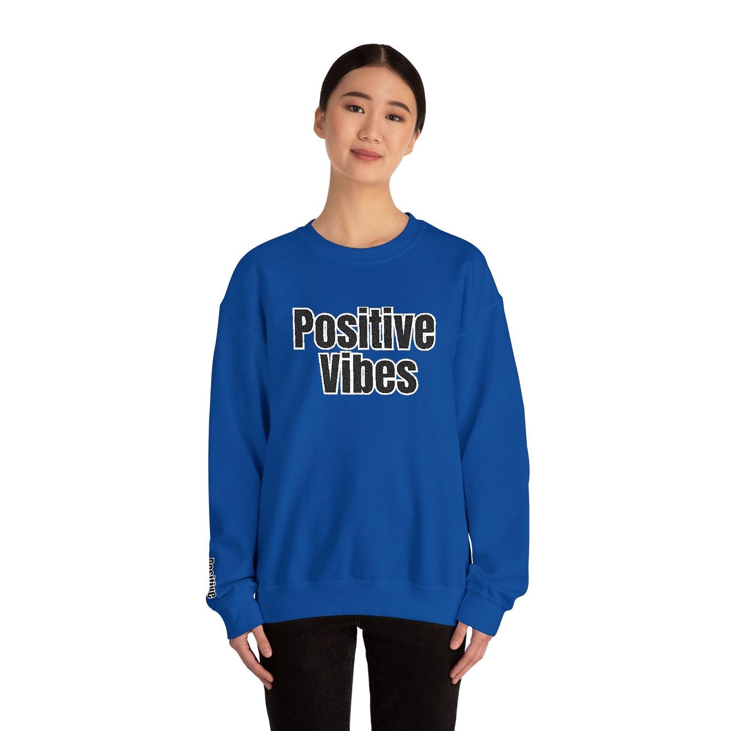 Positive Vibes Crewneck Sweatshirt | Casual Comfort, Gift for Friends, Inspirational Apparel, Relaxed Style, Everyday Wear