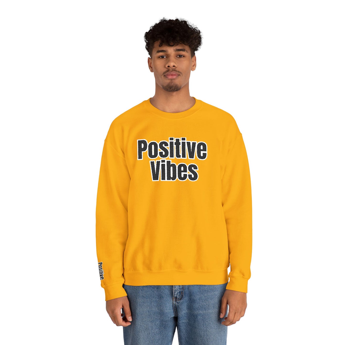 Positive Vibes Crewneck Sweatshirt | Casual Comfort, Gift for Friends, Inspirational Apparel, Relaxed Style, Everyday Wear