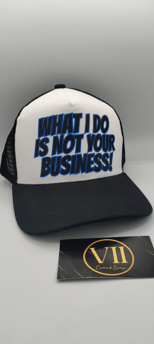 What I Do Trucker Hat Blue