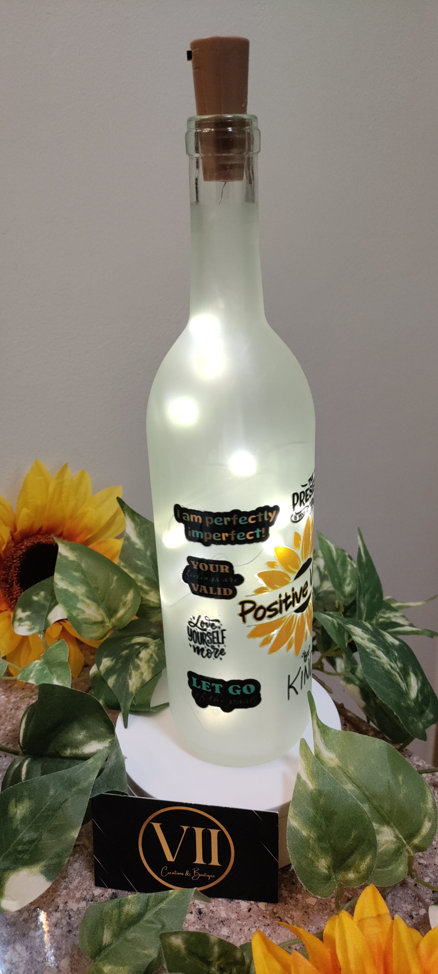 Positive Affirmations Wine Bottle