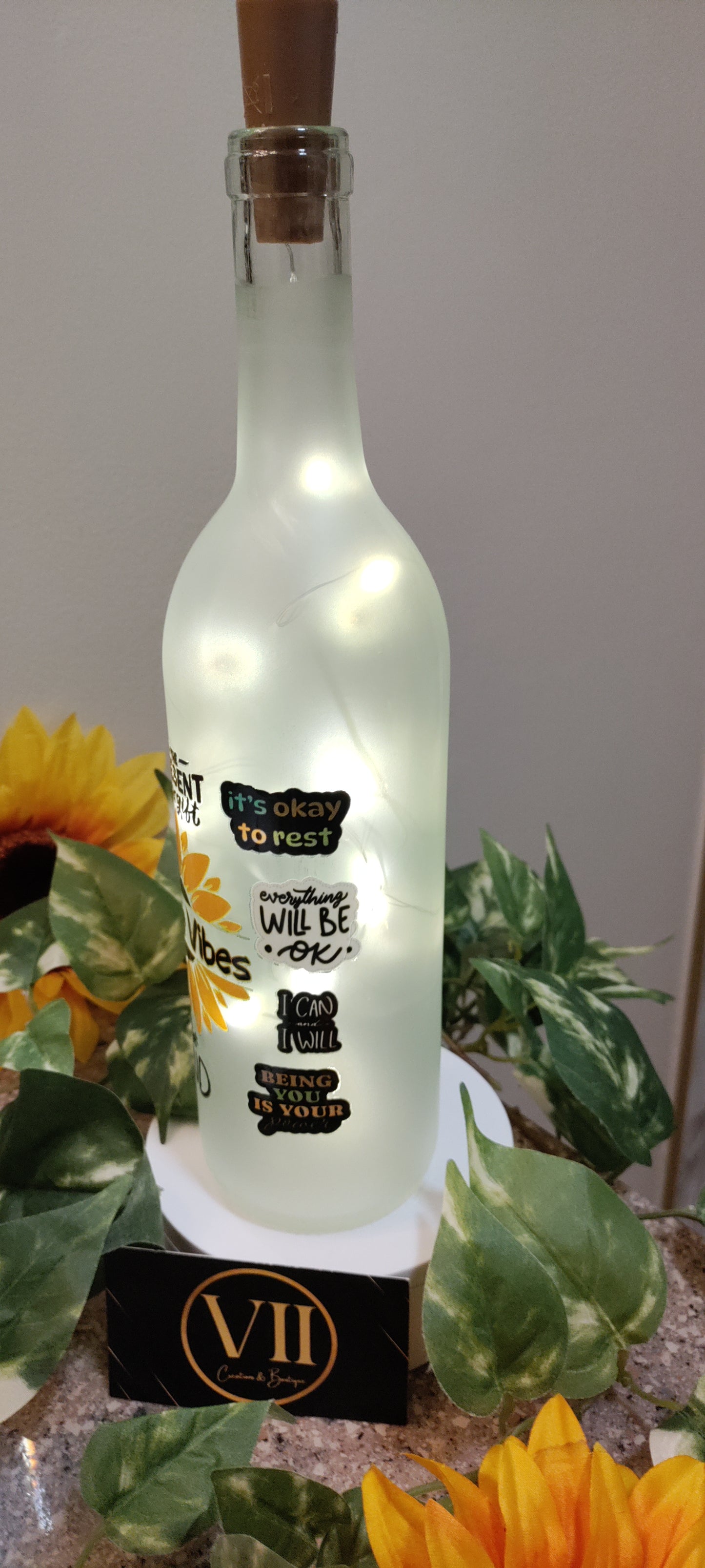 Positive Affirmations Wine Bottle